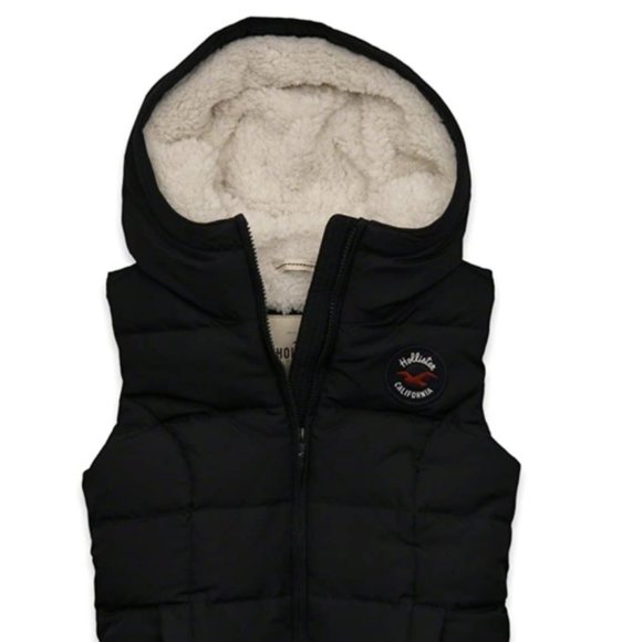 HOLLISTER Navy Blue Down Sherpa Vest XS - Picture 4 of 10